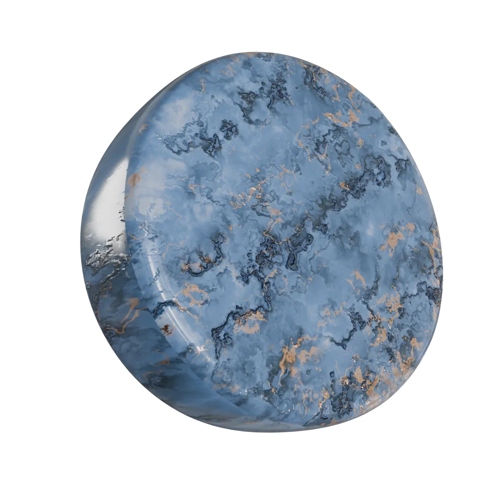 3D image of blue marble rounded cylinder